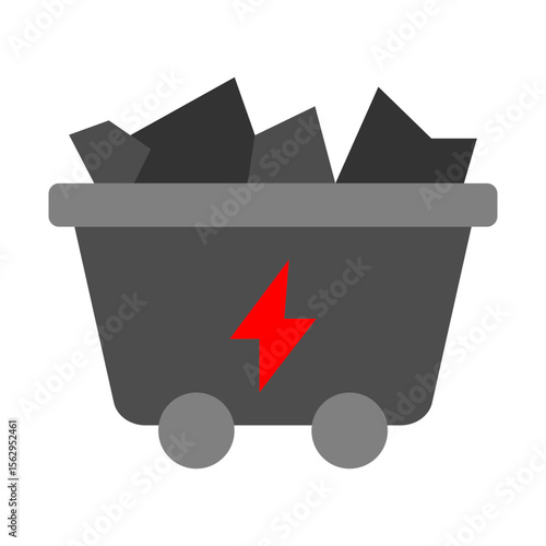 Coal Energy Vector Flat Icon Design