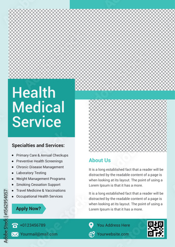 Modern medical flyer design template