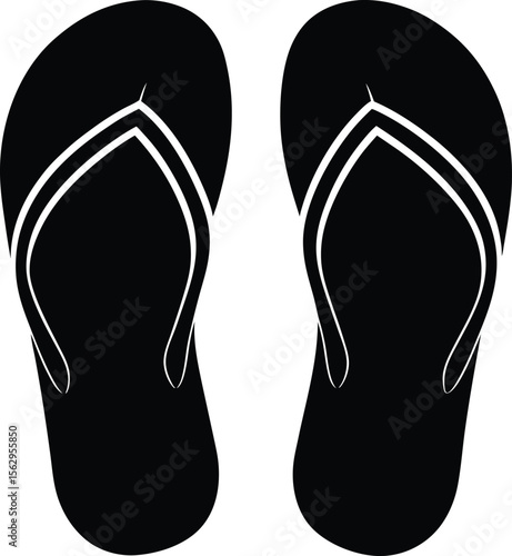 flip flops isolated on silhouette 