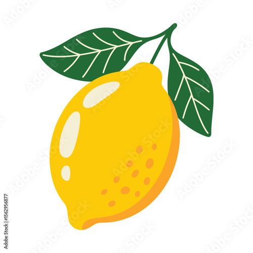 Vibrant Yellow Lemon Fruit Illustration Zesty Citrus Graphic