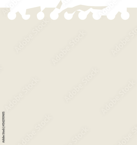 Small Paper Sheet Note with Spiral Holes, Ragged Edge, SVG Vector, Memo, Scrapbooking, Paper Craft, Vintage Junk Journal Ephemera, Collage supply