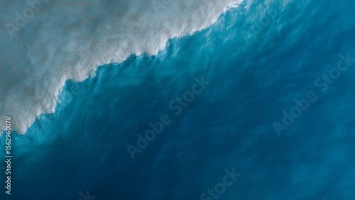 Fototapeta Naklejka Na Ścianę i Meble -  Top view of water with ripples subtle gradient blue abstract texture calm peaceful background