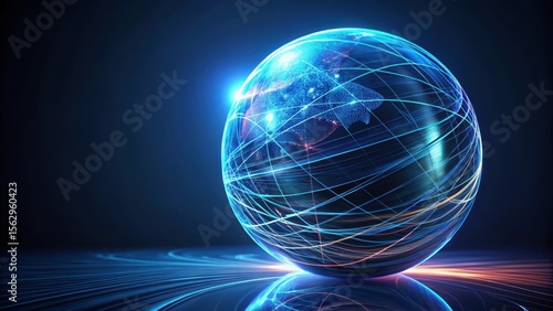 Illuminated Global Network A Futuristic Visualization of Interconnectedness and Data Flow