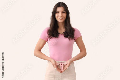 Young woman with paper uter...