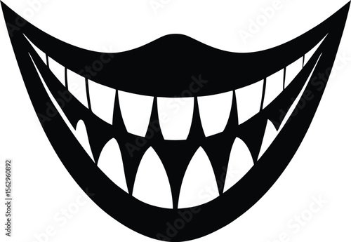 Ferocious Grin  A Vector Illustration of a Wicked Smile