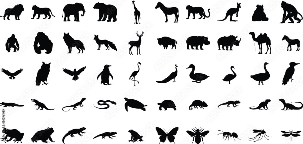 Naklejka premium Animal silhouette vector illustration, for logo design, art decoration, art projects and graphic design