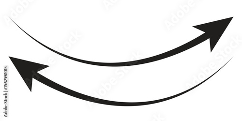 Long Red Curved arrow icon vector. Red long arrow vector. flat style Arrow symbol of an arrow on a white background EPS10
