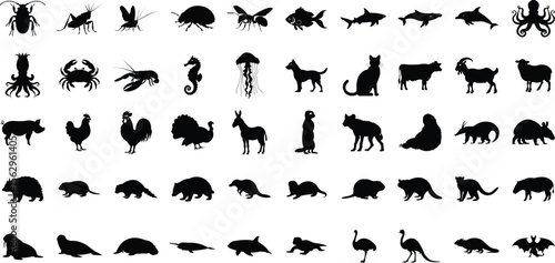 Animal silhouette vector illustration, for logo design, art decoration, art projects and graphic design