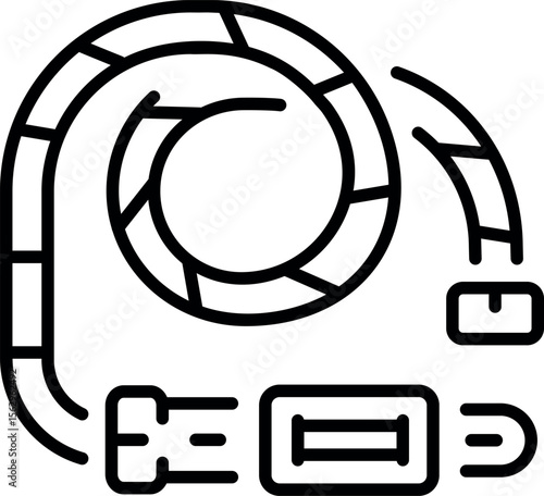 A linear icon showing a rifle sling attachment