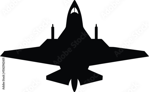 fighter aircraft  black silhouette vector,fighter plane icon illustration