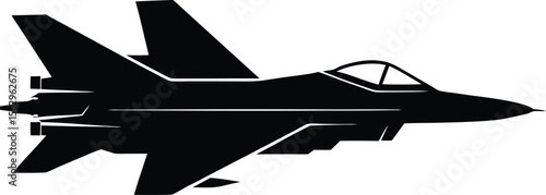 fighter aircraft  black silhouette vector,fighter plane icon illustration