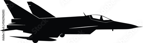 fighter aircraft  black silhouette vector,fighter plane icon illustration