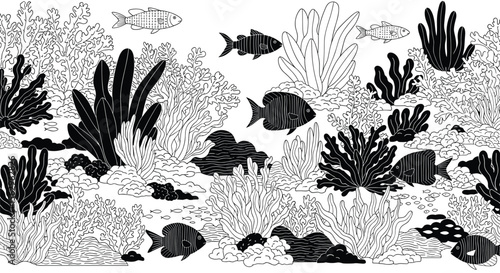 Underwater World A Flourishing Marine Ecosystem with Diverse Flora and Fauna Displayed
