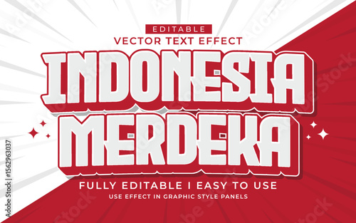 3d editable indonesia text effect typography style template