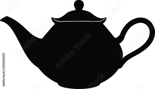  tea pot icon,stylish tea pot black silhouette vector illustration