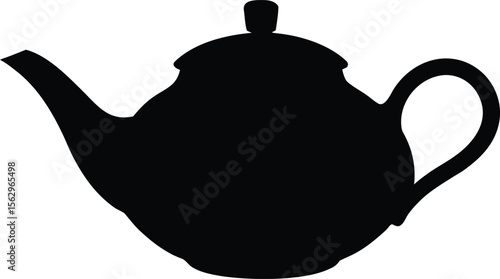  tea pot icon,stylish tea pot black silhouette vector illustration
