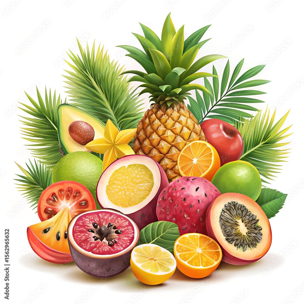 fruits on a white background fruits on a white background