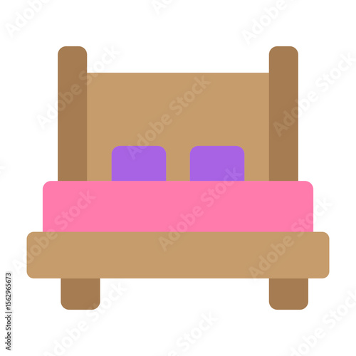 Bed Vector Flat Icon Design