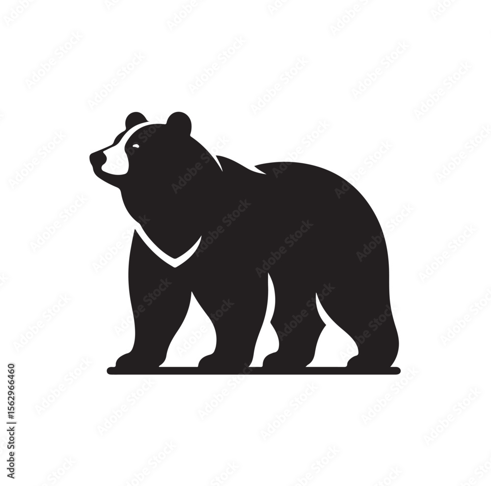 Fototapeta premium bear silhouettes vector, set of animals Brown grizzl Black vector