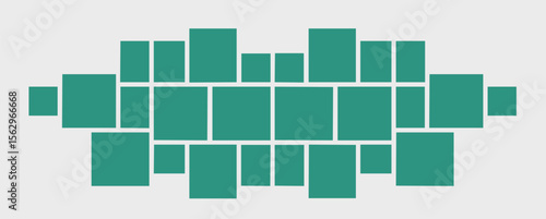 Image of a flexible photo collage gallery layout featuring multiple frames on a light background, illustrating creative photo organization.