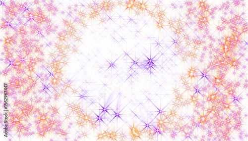 Abstract glowing particles stardust tunnel sparkling light on black background.	
