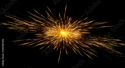 Wallpaper Mural Golden fireworks abstract burst, black background, luxurious celebration.AI generated Torontodigital.ca