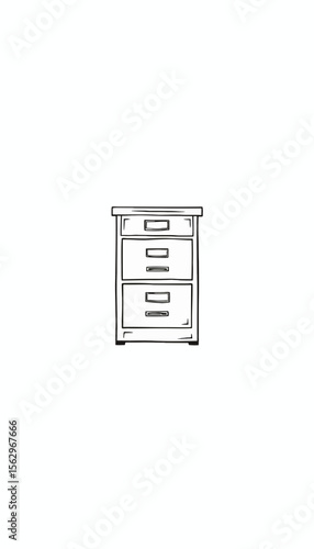 Wooden nightstand with three drawers in simple design  