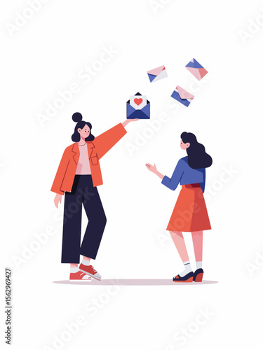 A female marketer holds an email in her hands 