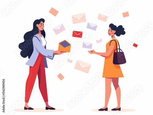 A female marketer holds an email in her hands 