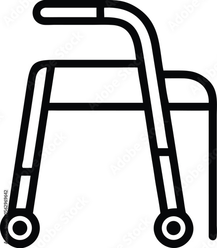 Vector art of a medical walker isolated on white background