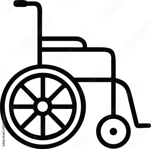 Vector art of a wheelchair isolated on white background
