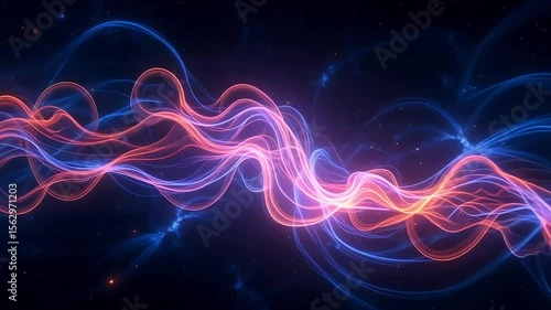 Wallpaper Mural Abstract Neon Light Waves in Cosmic Background  Torontodigital.ca