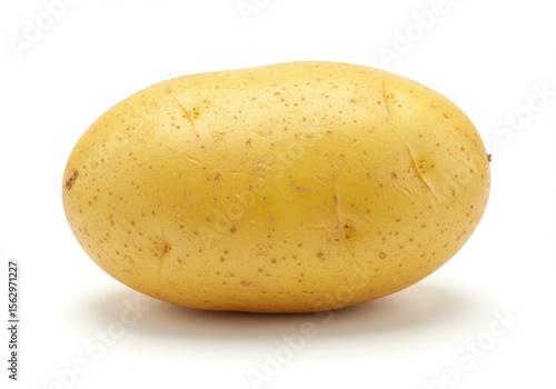 A single unpeeled potato isolated on white background