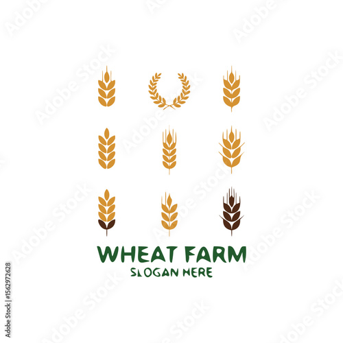Set of vector illustration of wheat