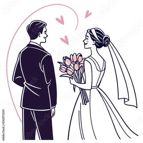 A Beautiful Couple Celebrating Their Special Wedding Day Together