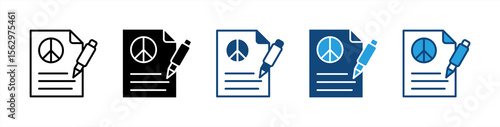 Treaty icon set multiple style collection