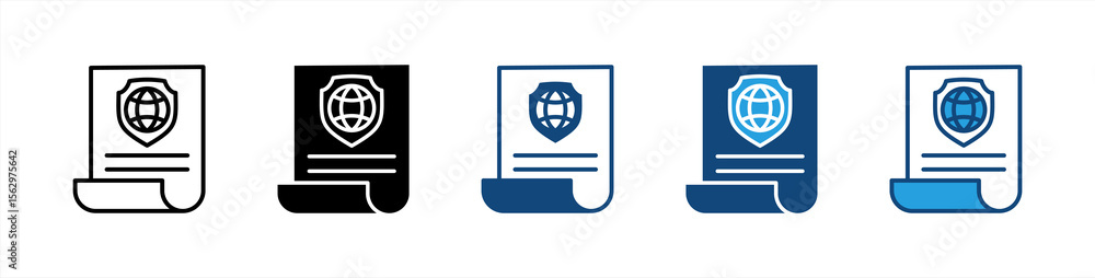 Policy icon set multiple style collection Policy icon set multiple style collection