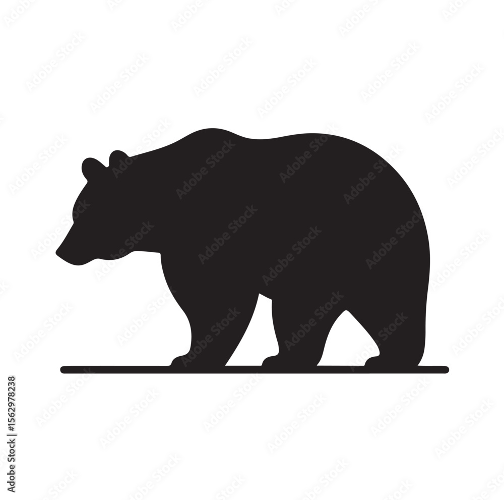Fototapeta premium bear silhouettes vector, set of animals Brown grizzl Black vector