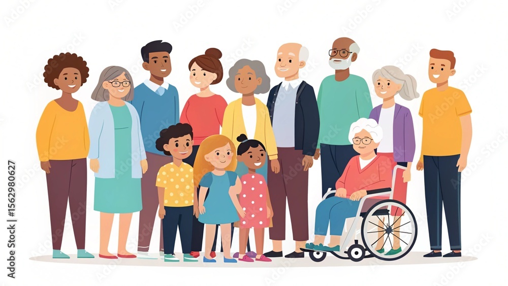 Obraz premium Diverse Multigenerational Group Portrait