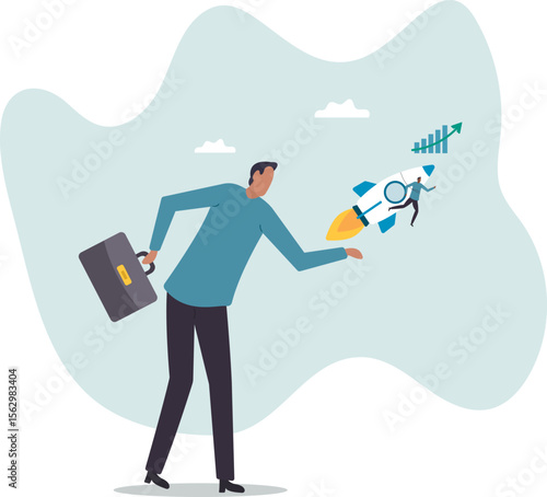 Venture capital to funding startup company, help or financial support entrepreneur or small company to launch project .character for design.