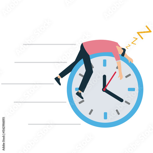 Lazy Businessman Ignoring Time and Deadlines