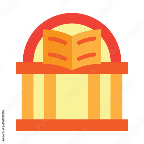 Public Library Vector Flat Icon Design