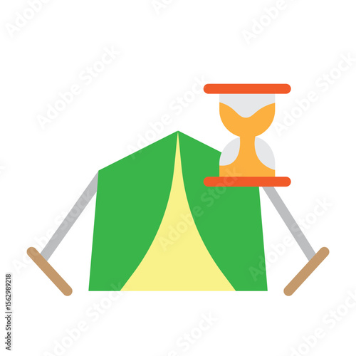 Temporary Shelter Vector Flat Icon Design