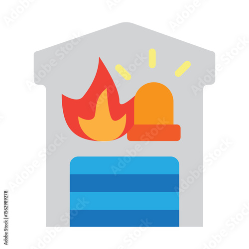 Fire Department Vector Flat Icon Design