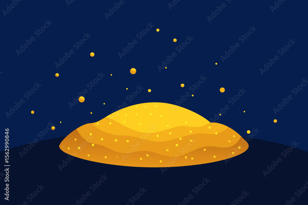 UFO in a dark night sky with moon and stars, a vector illustration of a winter holiday space landscape UFO in a dark night sky with moon and stars, a vector illustration of a winter holiday space landscape