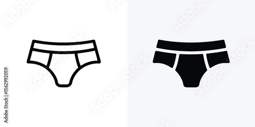 Two pairs of men's briefs are depicted on a clean white background