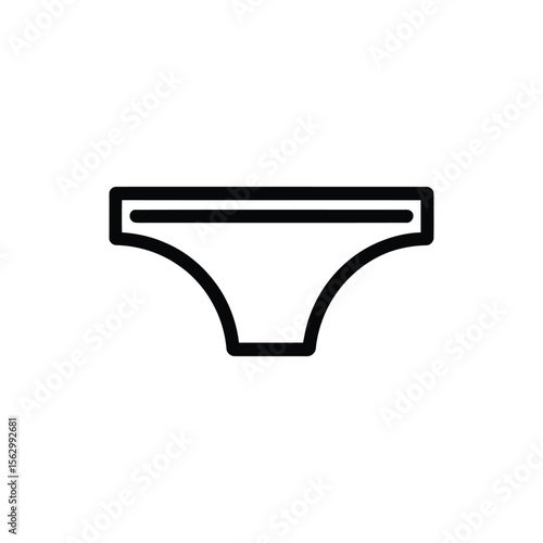 Underwear line art provides a simple icon of intimate apparel on transparent background