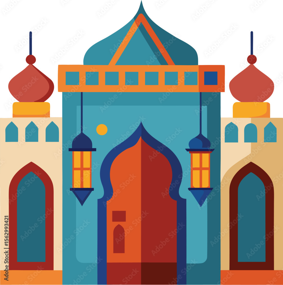 Fototapeta premium Colorful Middle Eastern Palace Vector