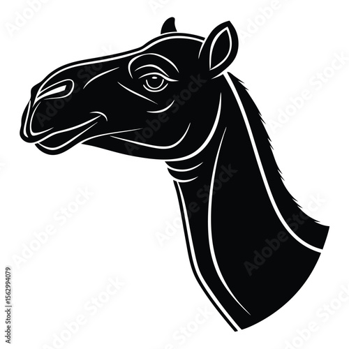 Sands of Silence Camel Head Silhouette Art