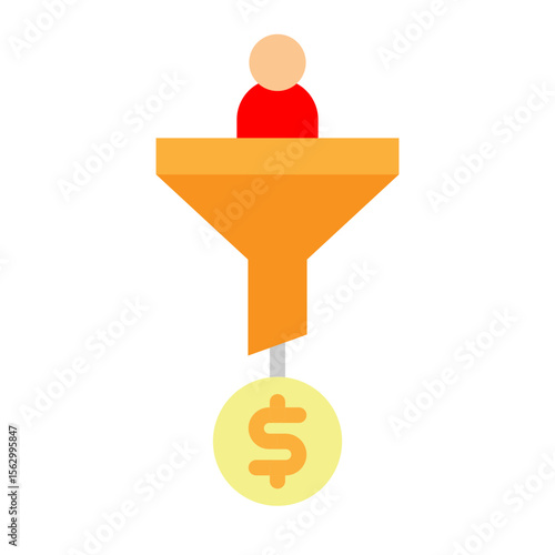 Sales Funnel Penetration Vector Glyph Icon Design